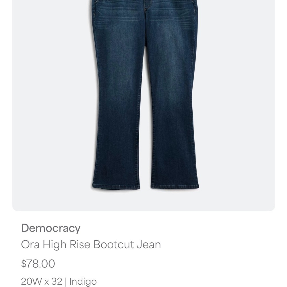 Democracy Women's Blue High Rise Bootcut Jeans